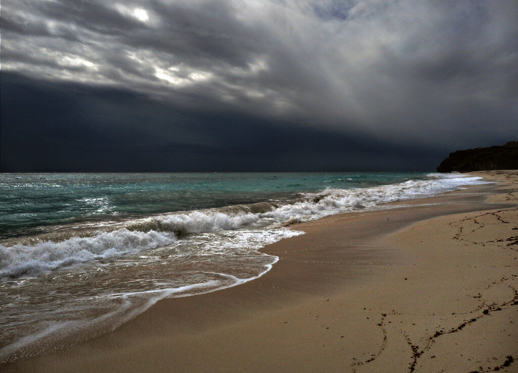 Rain clouds over the sea — the wait after a storm